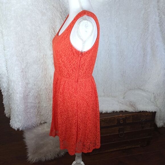 MOSSIMO ORANGE LACE OVERLAY DRESS SZ.L EUC - Picture 5 of 7